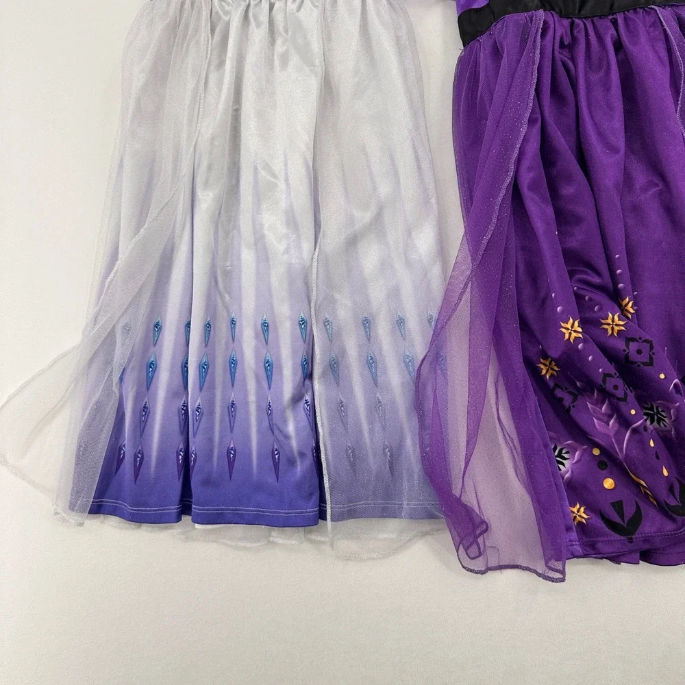 Disney Frozen Elsa and Anna Fantasy Nightgown Set 2T Purple White 2 Pack
